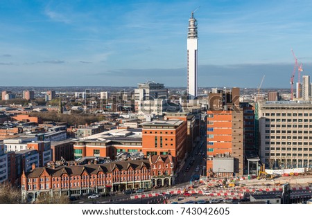 Birmingham, West Midlands, UK skyline. The city is the second biggest in England after London