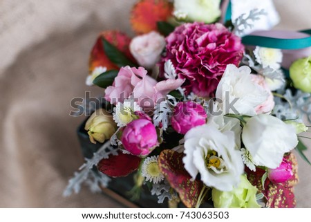 Fresh flowers bouquet composition
