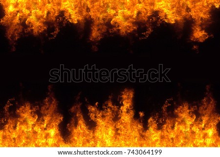 hot fire burning frame background