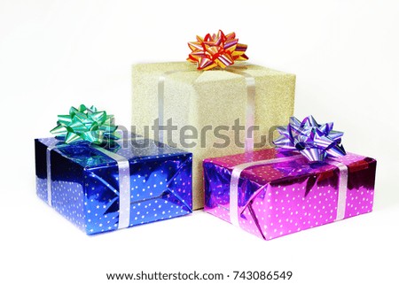 Christmas and happy new year theme background.Gift with white background.
