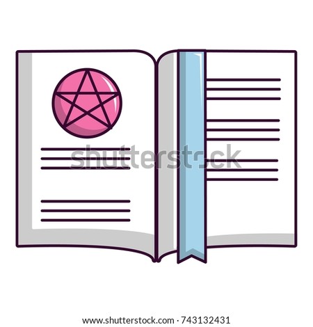 Old book with magic stars icon. Cartoon illustration of old book with magic stars  icon for web design