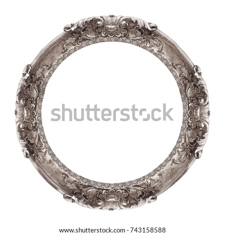 Silver round frame for paintings, mirrors or photos
