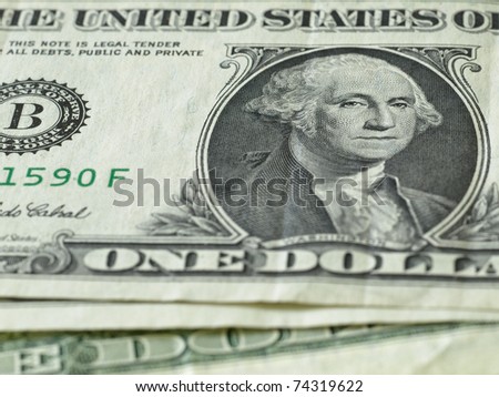 Close up to dollar banknotes