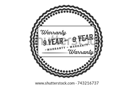 9 year warranty icon vintage rubber stamp guarantee
