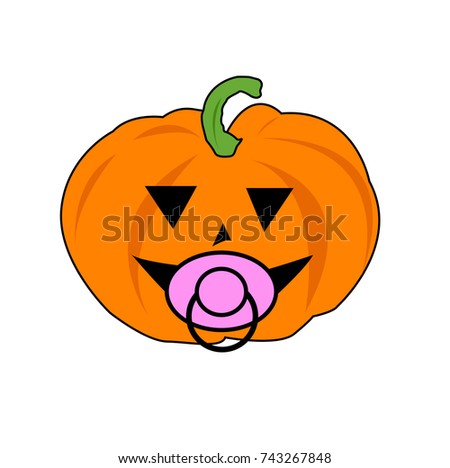 baby girl halloween pumpkin with soother