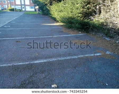 empty parking lot in a residential area