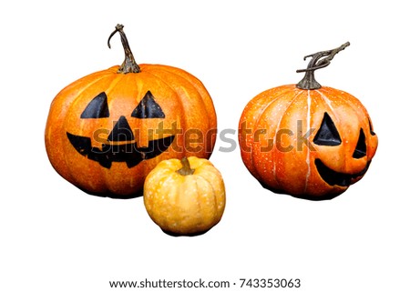 Halloween Pumpkin isolated on white background with clipping path