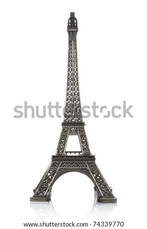 Eiffel tower isolated on white background, clipping path included Royalty-Free Stock Photo #74339770
