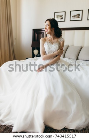 Beautiful bride in the hotel
