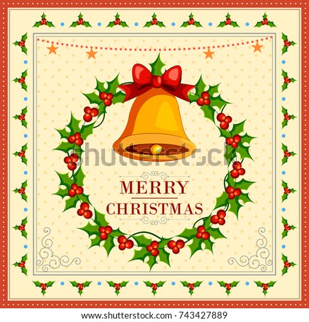 vector illustration of Merry Christmas holiday festival greeting background