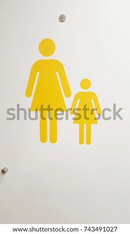 Toilet sign information for mother and children.