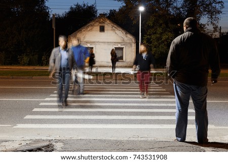 Pedestrian crossing in the night