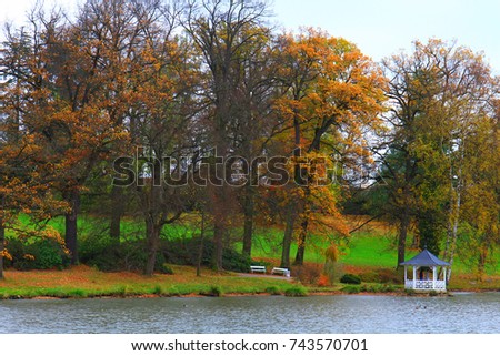 Autumn in Stirin Castle Park near Prague, Czech Republic