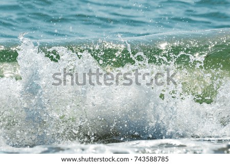 The front and side  view of seashore in the ocean. Concept relax and travel.