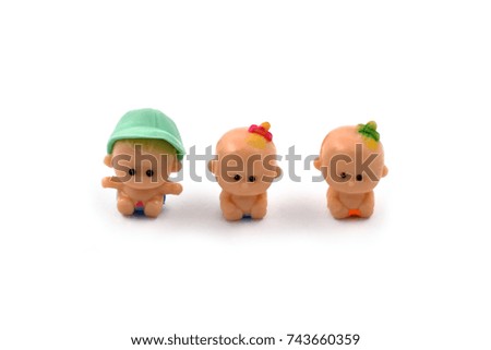 Babies stock images. Kids on a white background. Figurines of children