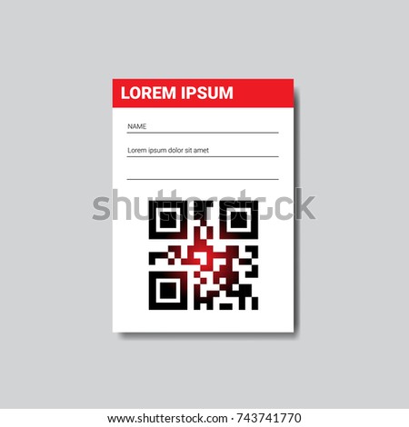 Template Sticer With Copy Space And Qr Code For Scanning Icon Vector Illustration