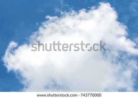 natural fresh air and relax feeling background of blue sky and white fluffy cloud.