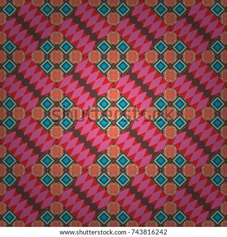 Seamless grunge micro vector print. Geometric abstract mosaic seamless pattern with tiles and simple shapes in red, brown and pink colors for fashion. Abstract dynamic retro tiles background.