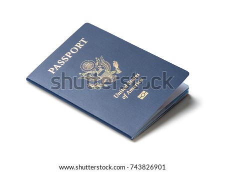 United States of America passport isolated on white background Royalty-Free Stock Photo #743826901