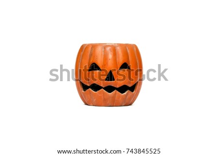 The old Halloween Pumpkin isolated on white background with clipping path