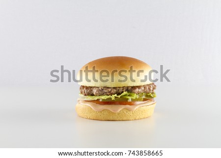 Double burger beef Royalty-Free Stock Photo #743858665