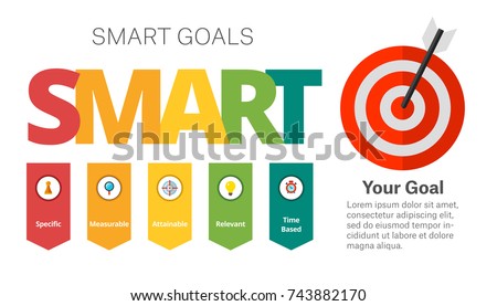 SMART Goals Setting Diagram Template Royalty-Free Stock Photo #743882170