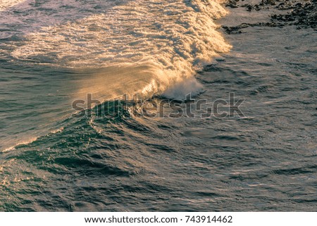 Waves crashing, Nugget point lighthouse, Otago,New Zealand.