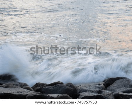 power of wave with slow shutter speed effects