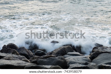 power of wave with slow shutter speed effects