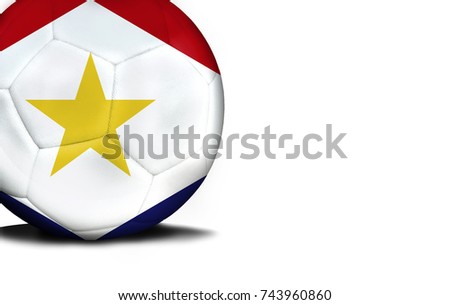 The flag of Saba was represented on the ball, the ball is isolated on a white background with space for your text.