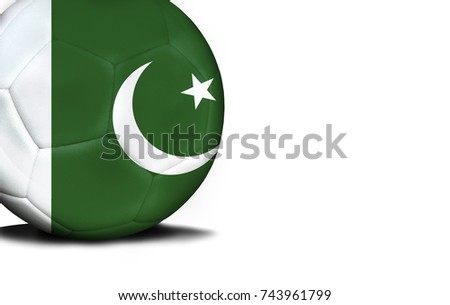 The flag of Pakistan was represented on the ball, the ball is isolated on a white background with space for your text.