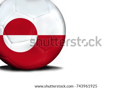 The flag of Greenland was represented on the ball, the ball is isolated on a white background with space for your text.