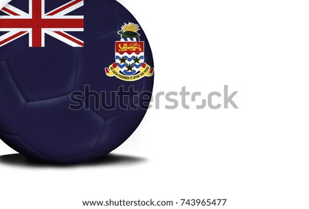 The flag of Cayman islands was represented on the ball, the ball is isolated on a white background with space for your text.