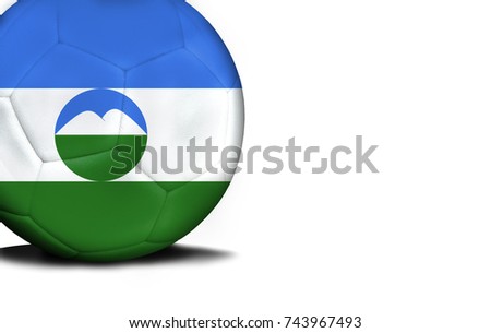 The flag of Kabardino-Balkaria was represented on the ball, the ball is isolated on a white background with space for your text.