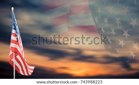 American Flag with background for Memorial, Flag, Independence, Election and Veterans Day