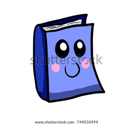 Digital illustration of a cartoon book