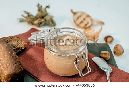 pate of chicken liver with fried hazelnut