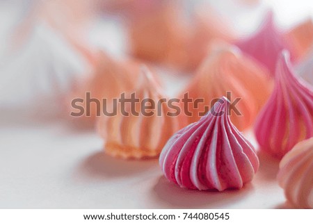 Many Meringue, pattern on white background. Soft picture