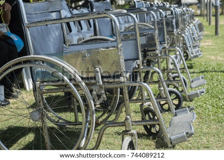 silver wheelchair in hospital