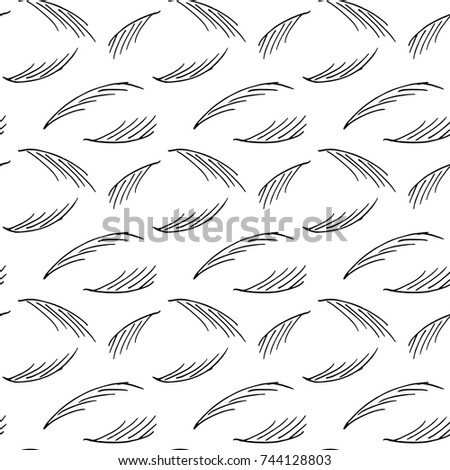 Vector endless seamless abstract pattern of inky black fur-tree branches hand-painted on a white background. Simple minimalistic pattern for design and decoration wrapping paper, tissue, textiles.