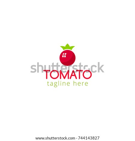 Vector illustration Logo Tomato for plant, food company, vegetables, pizza, juice drink ...