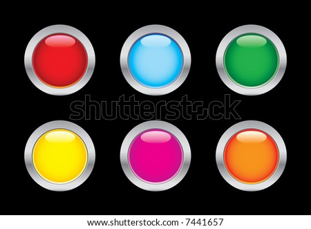 Glass button series. Six colors.