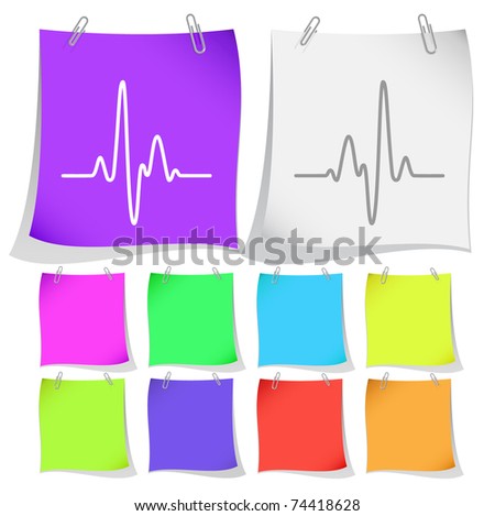 Cardiogram. Raster note papers. Vector version is in portfolio.