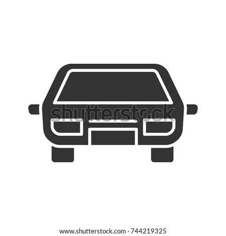 Car glyph icon. Silhouette symbol. Automobile. Negative space. Vector isolated illustration