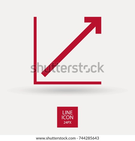 Chart minimal vector icon. Graph flat line icon for websites and mobile minimalistic flat design.