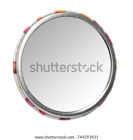 Round mirror - isolated on white background