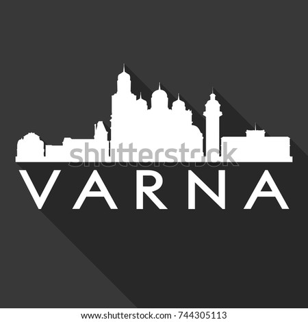 Varna Flat Icon Skyline Silhouette Design City Vector Art Famous Buildings.