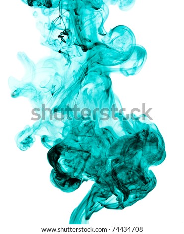 ink in water on a white background Royalty-Free Stock Photo #74434708