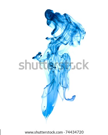 ink in water on a white background Royalty-Free Stock Photo #74434720
