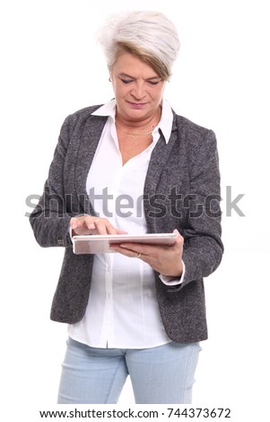 Mature woman with a Tablet